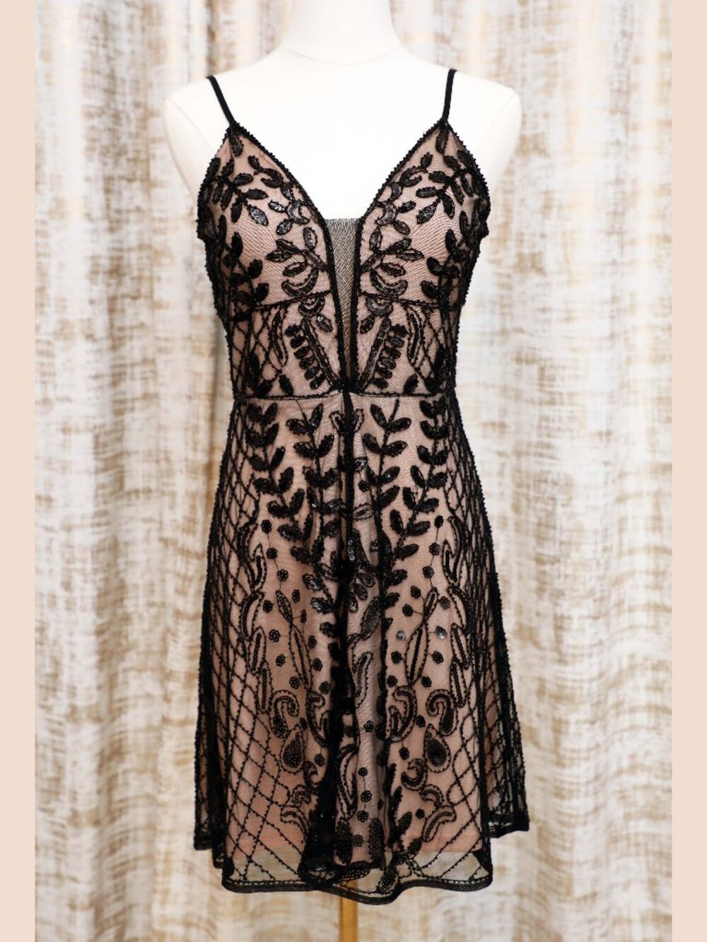 Altar'd State Black Beaded Cocktail Dress Size S (NWOT)